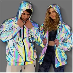Rainbow Reflective WindBreaker Jacket M